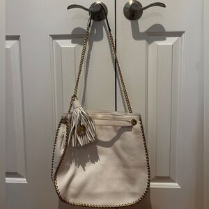 Michael Kors Cream Shoulder Bag with Gold Chain